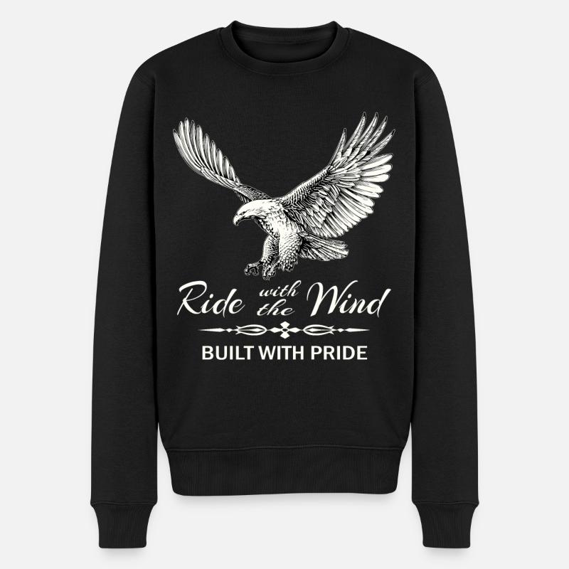 Ride the Wind Eagle - Männer Premium Bio Pullover - Schwarz