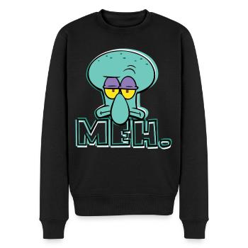 SpongeBob SquarePants Squidward Meh - Men's Premium Organic Jumper - black - Front - Nico (187cm)