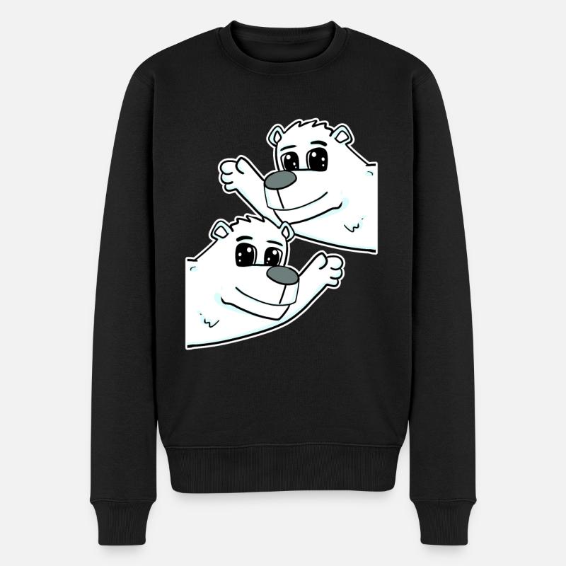 Eisbär Eisbären Bär - Männer Premium Bio Pullover - Schwarz