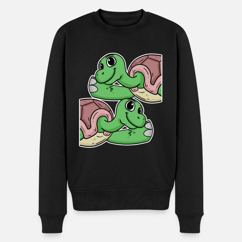 Schildkröte Schildkröten - Männer Premium Bio Pullover - Schwarz