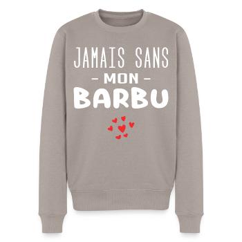 jamais sans mon barbu - Pull Premium bio Homme - taupe - Devant - Nico (187cm)