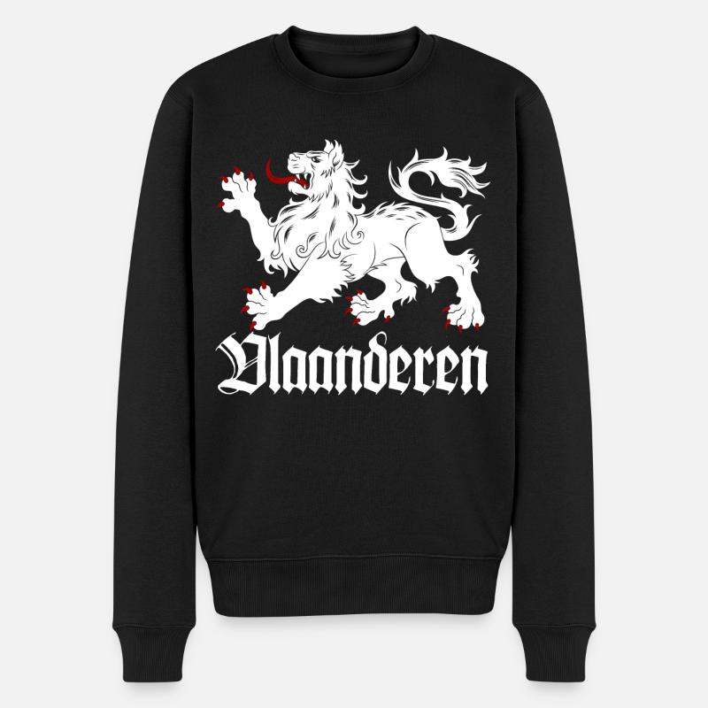 Löwe von Flandern - Männer Premium Bio Pullover - Schwarz