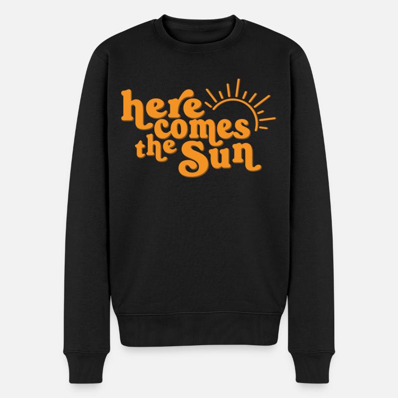 Hier kommt die Sonne - Männer Premium Bio Pullover - Schwarz