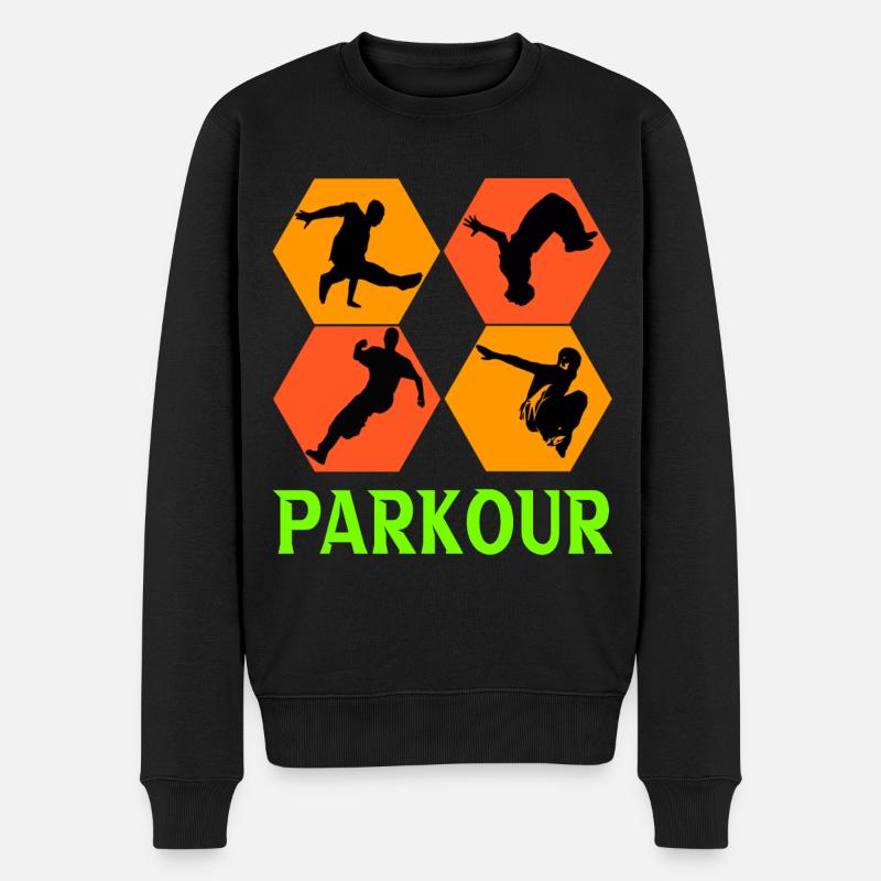 Parkour - Männer Premium Bio Pullover - Schwarz