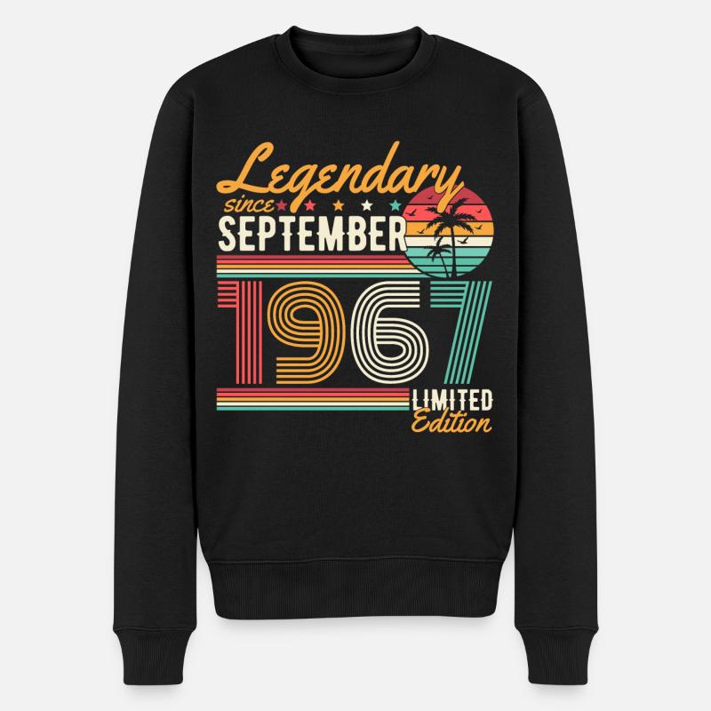 Légendaire Septembre Né 1967 Anniversaire - Pull Premium bio Homme - noir