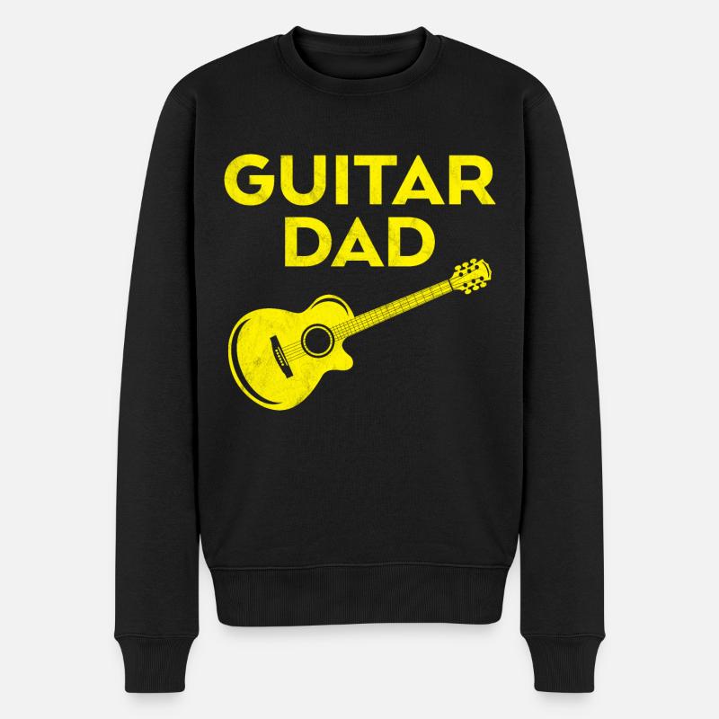Guitare papa jaune - Pull Premium bio Homme - noir