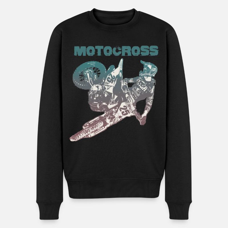 Motocross moto cross biker - Pull Premium bio Homme - noir