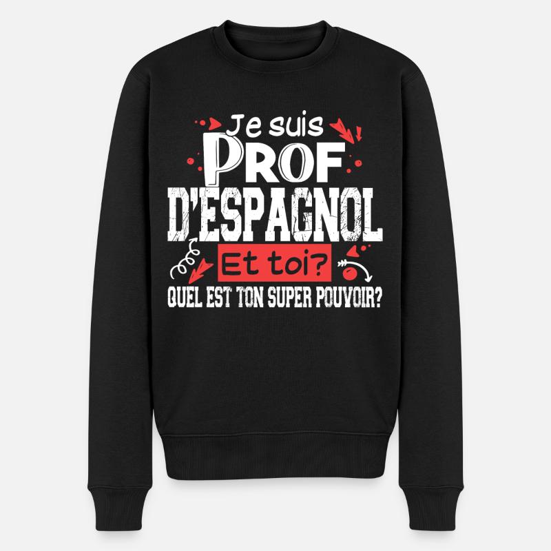 Espagnol Espagne Prof Professeur Métier - Pull Premium bio Homme - noir