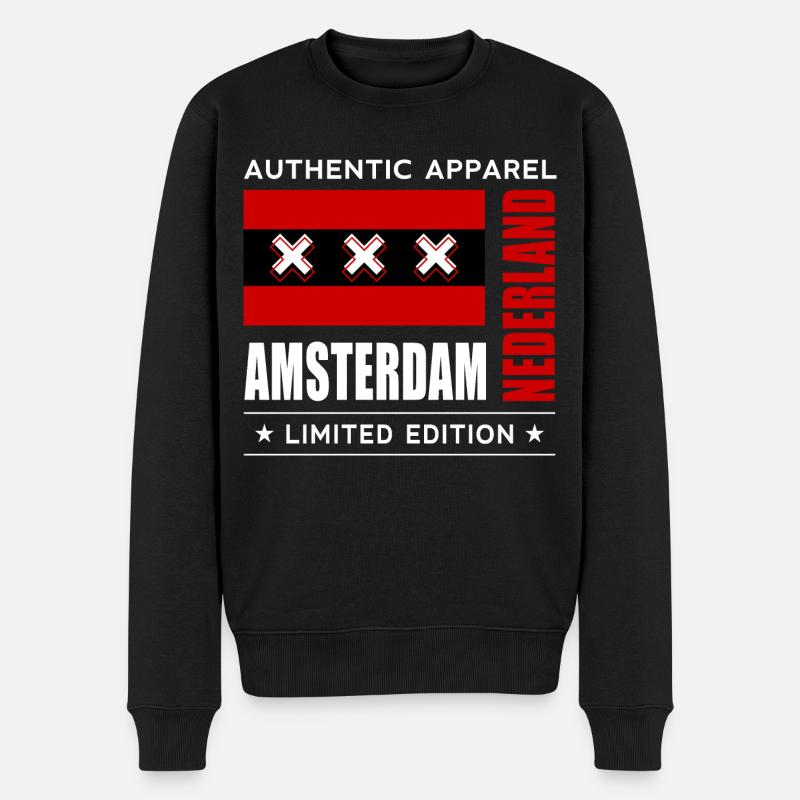 Amsterdam - Pull Premium bio Homme - noir