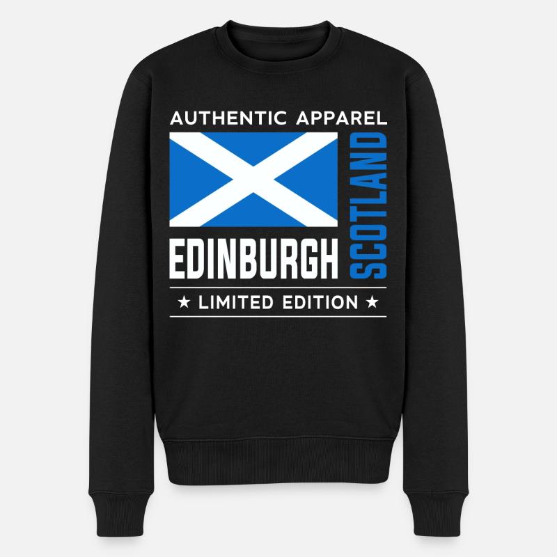 Edinburgh - Männer Premium Bio Pullover - Schwarz