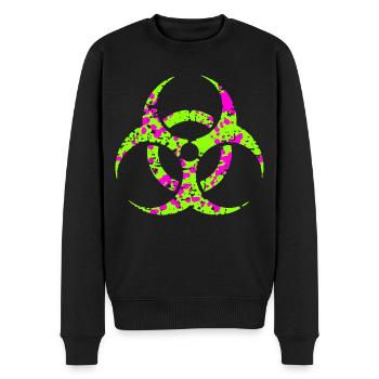 Neon Techno Tekk Biological Risk Party Logo - Men's Premium Organic Jumper - black - Front - Nico (187cm)
