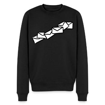 Briefe Nachrichten Sendung message letters - Männer Premium Bio Pullover - Schwarz - Vorne - Nico (187cm)