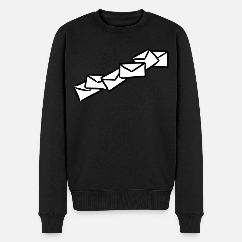 Briefe Nachrichten Sendung message letters - Männer Premium Bio Pullover - Schwarz
