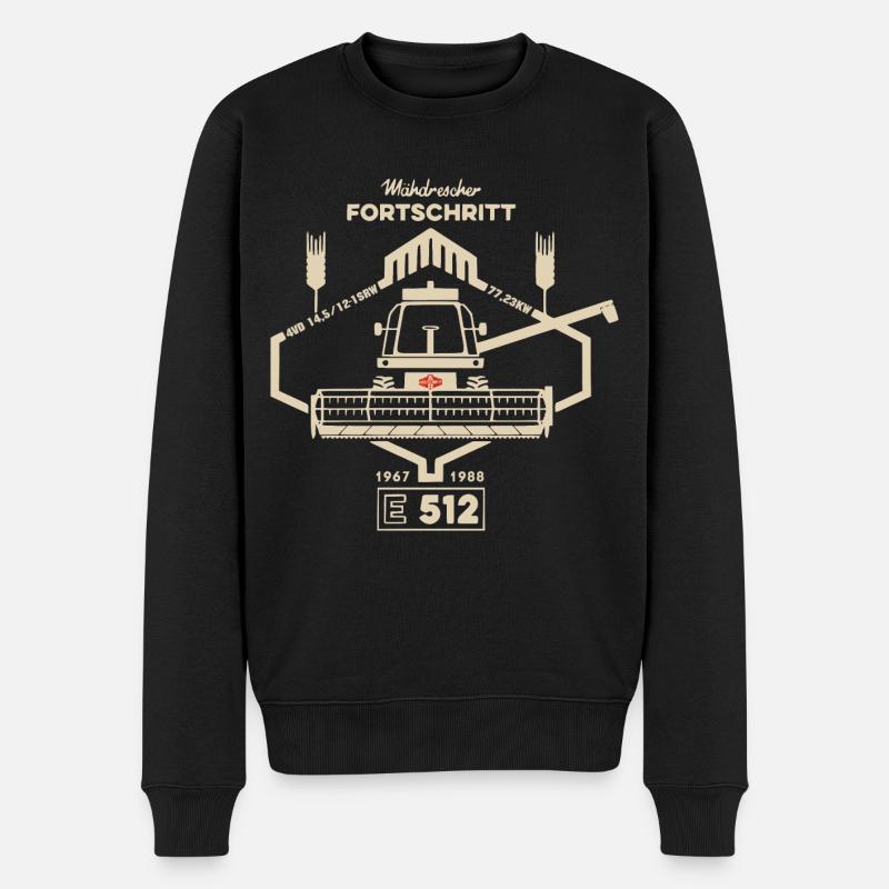 FORTSCHRITT Mähdrescher E 512 DDR ostalgie LPG - Männer Premium Bio Pullover - Schwarz
