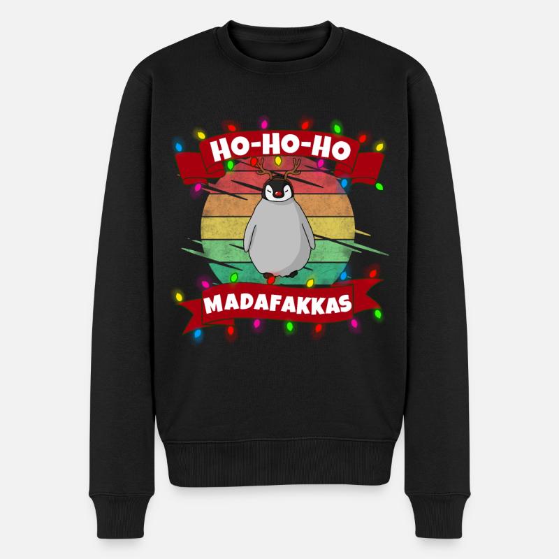 Weihnachten Hoho - Männer Premium Bio Pullover - Schwarz