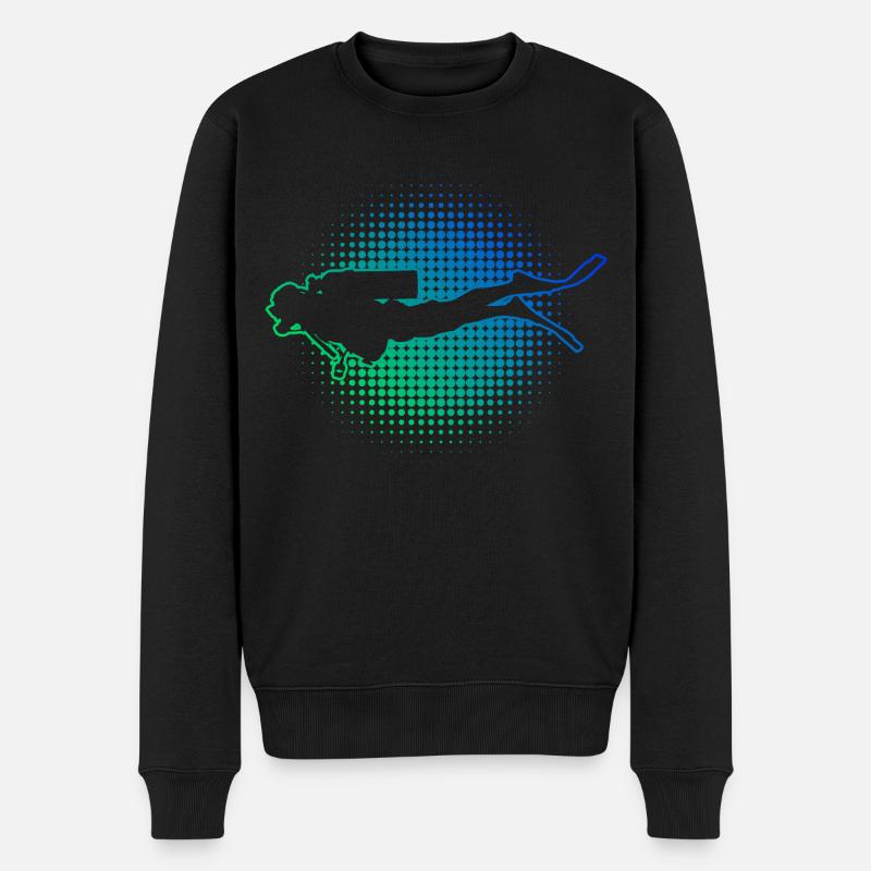 Tauchen Scuba Diver Diving Free Dive Diver - Männer Premium Bio Pullover - Schwarz
