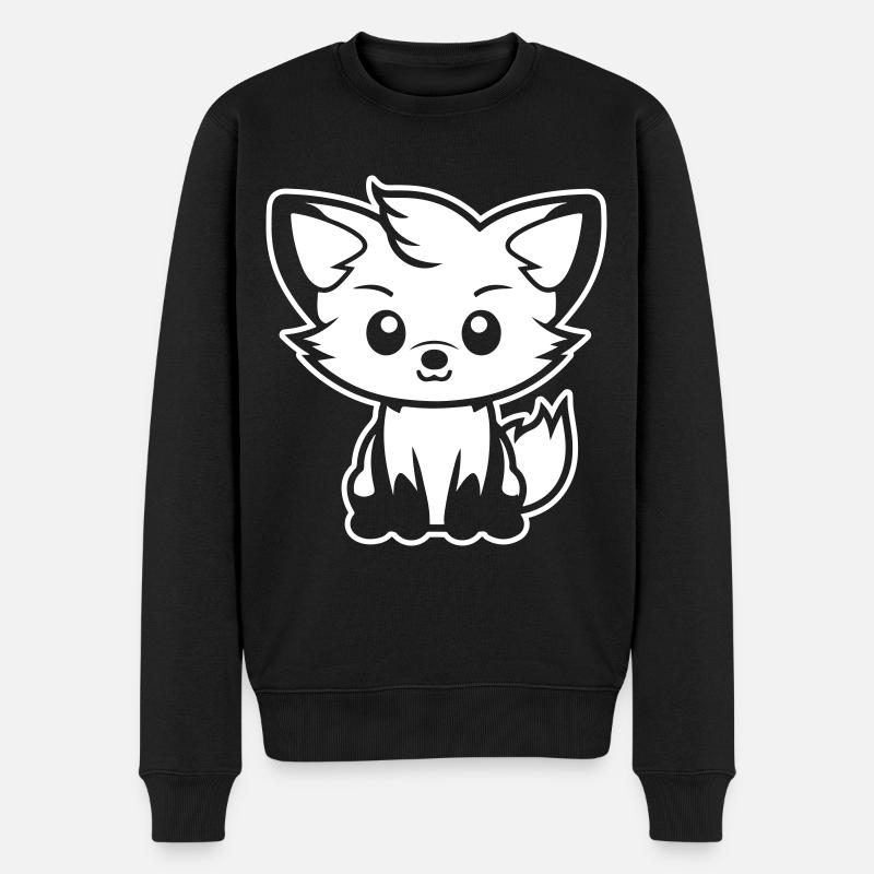 Fuchs Comic - Männer Premium Bio Pullover - Schwarz