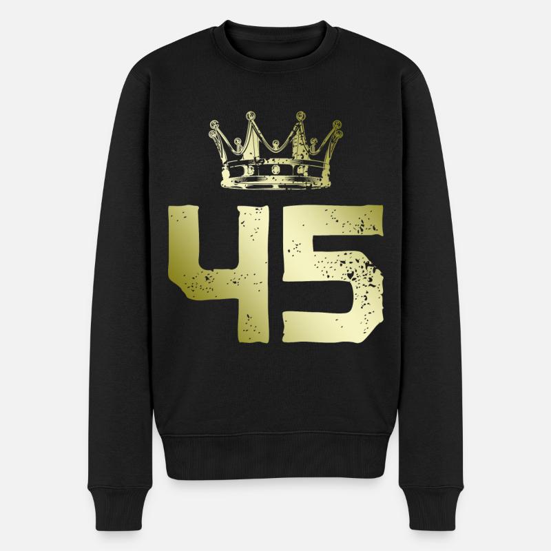 45 Couronne numérique - Pull Premium bio Homme - noir