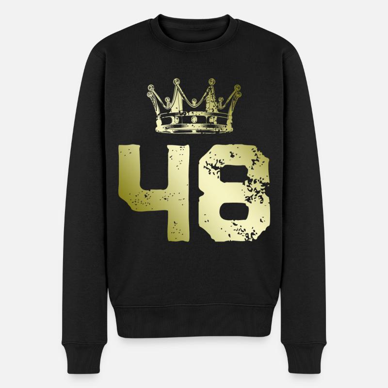 48 Zahl Krone - Männer Premium Bio Pullover - Schwarz