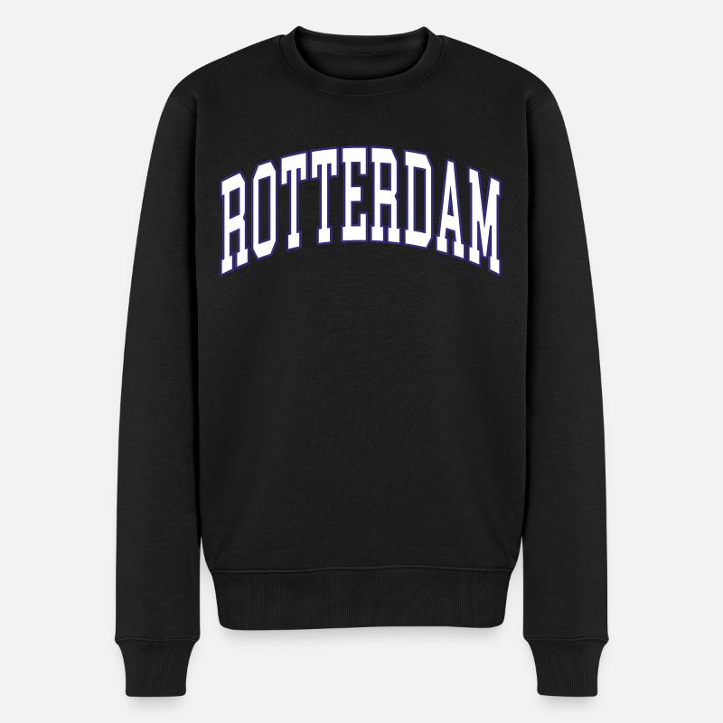Rotterdam - Männer Premium Bio Pullover - Schwarz