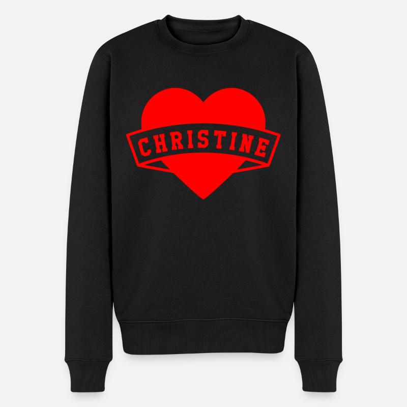 Christine Herzen - Männer Premium Bio Pullover - Schwarz