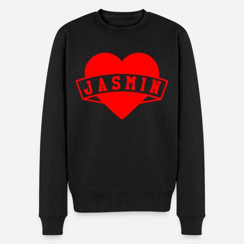Jasmin Herzen - Männer Premium Bio Pullover - Schwarz
