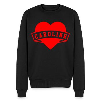Caroline Herzen - Männer Premium Bio Pullover - Schwarz - Vorne - Nico (187cm)