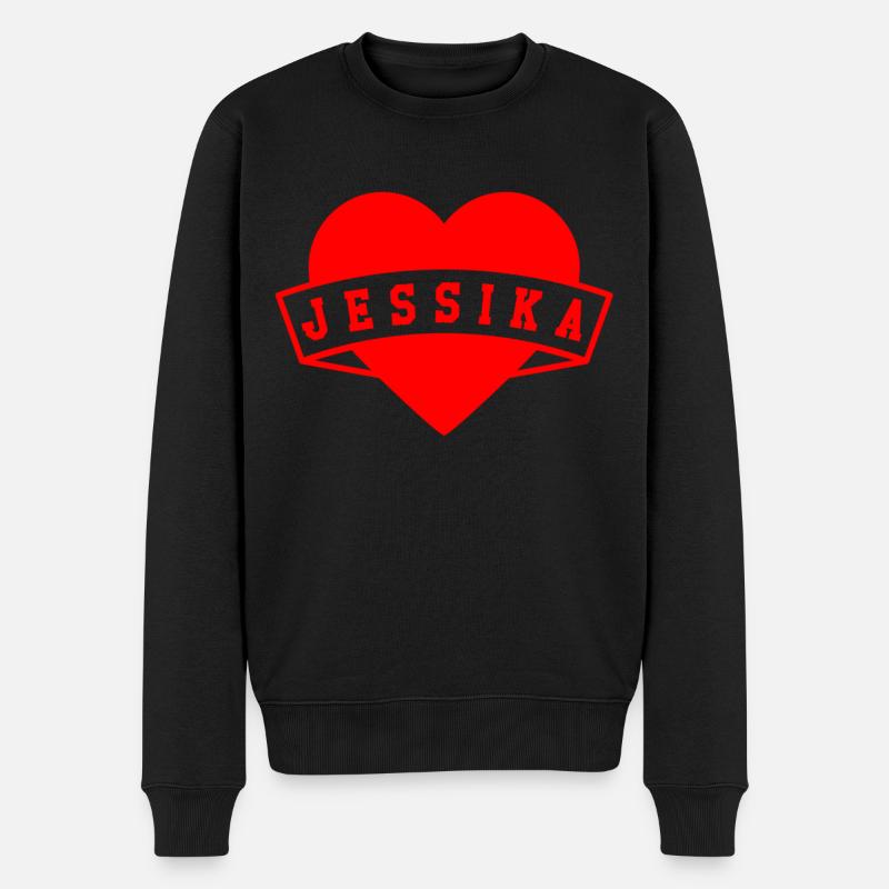 Jessika Herzen - Männer Premium Bio Pullover - Schwarz