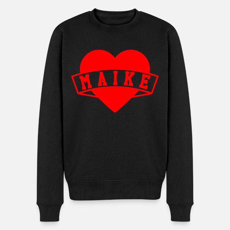 Maike Herzen - Männer Premium Bio Pullover - Schwarz