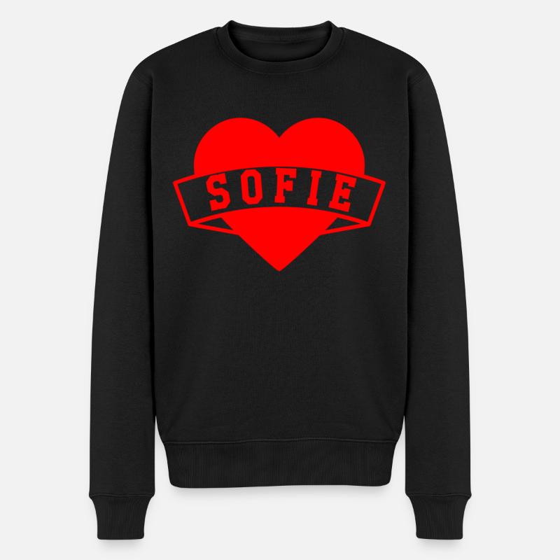 Sofie Herzen - Männer Premium Bio Pullover - Schwarz