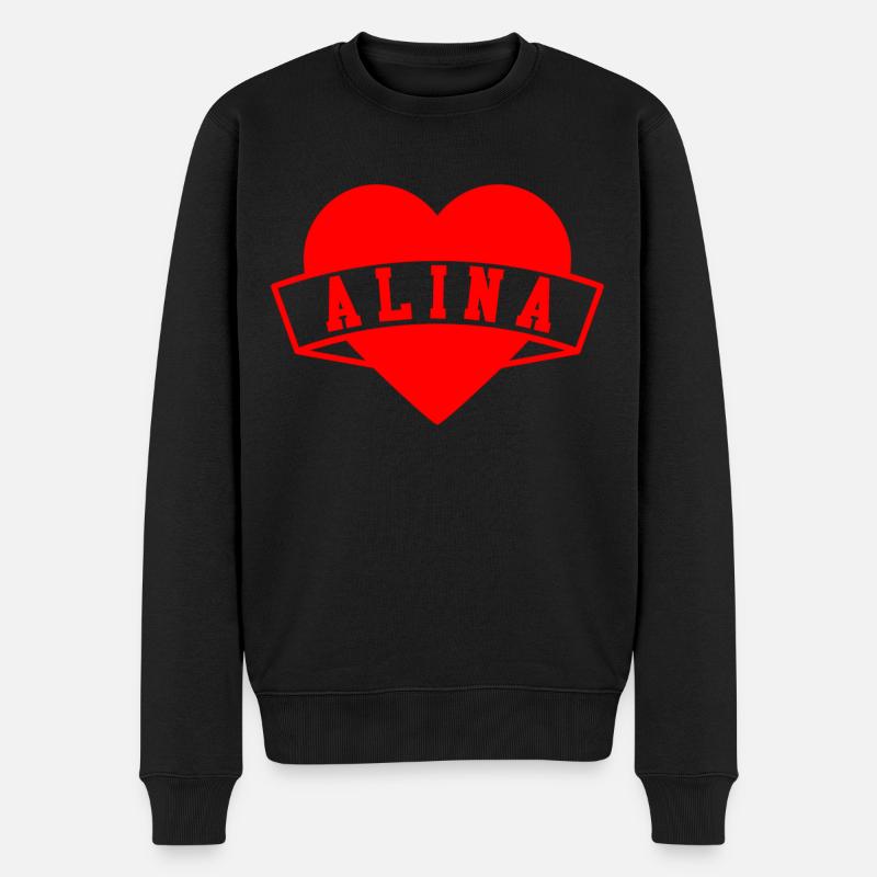 Alina Herzen - Männer Premium Bio Pullover - Schwarz