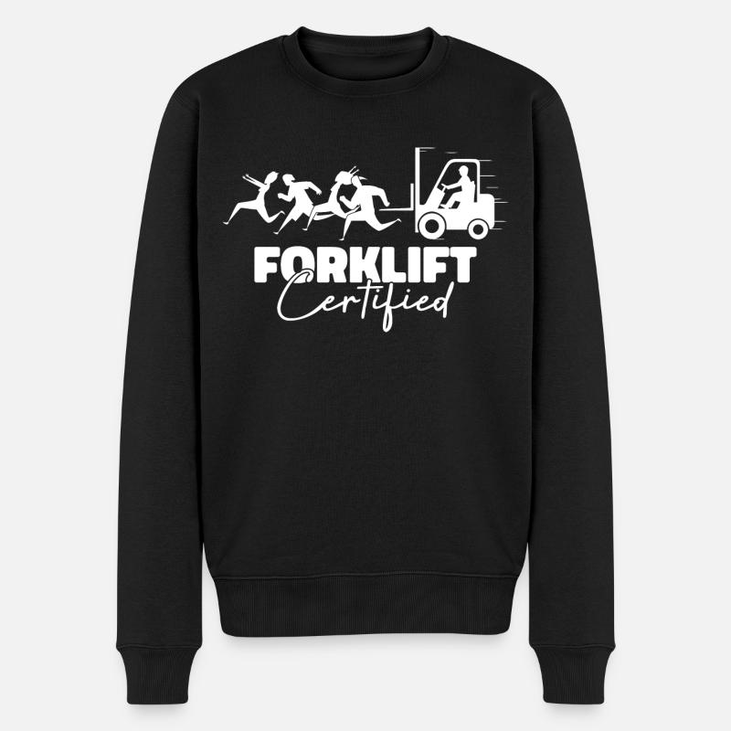 Gabelstapler zertifiziert - LKW-Fahrer - Männer Premium Bio Pullover - Schwarz