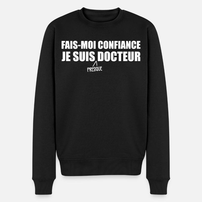 Ich bin fast ein Arzt - Männer Premium Bio Pullover - Schwarz