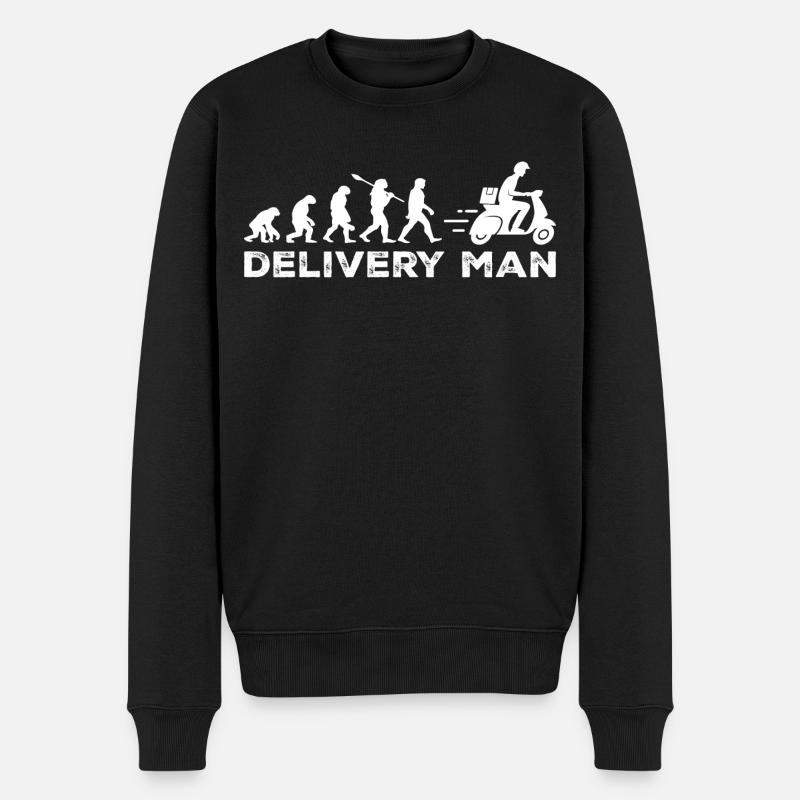 L'évolution du livreur - Pull Premium bio Homme - noir