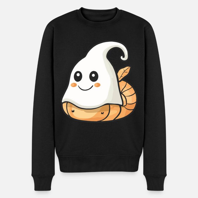 Schnecke Halloween Comic Geist - Männer Premium Bio Pullover - Schwarz