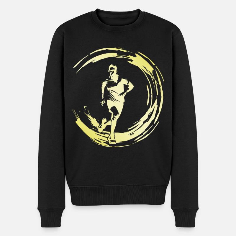 Running Marathon Mann - Männer Premium Bio Pullover - Schwarz