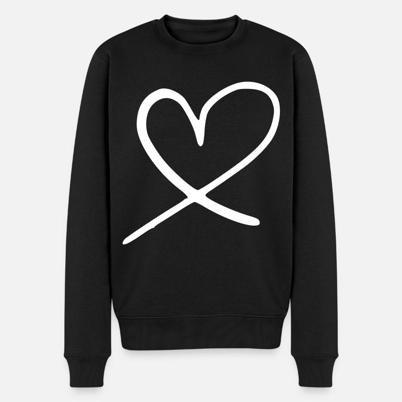 Émoji de coeur esquisse - Pull Premium bio Homme - noir