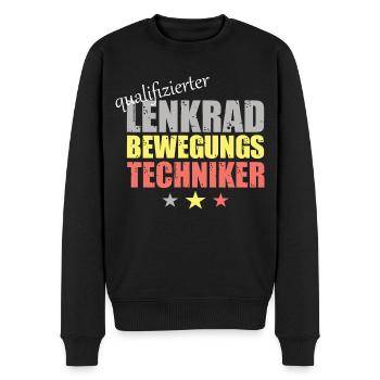 qualifizierter Lenkradbewegungstechniker - Männer Premium Bio Pullover - Schwarz - Vorne - Nico (187cm)