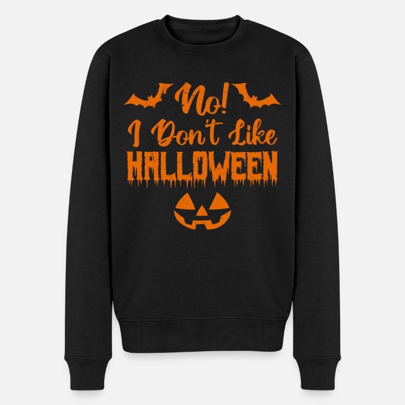 Ich mag Halloween nicht - Männer Premium Bio Pullover - Schwarz