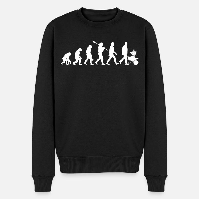 Évolution des jardiniers | Schreberg jardin amis - Pull Premium bio Homme - noir