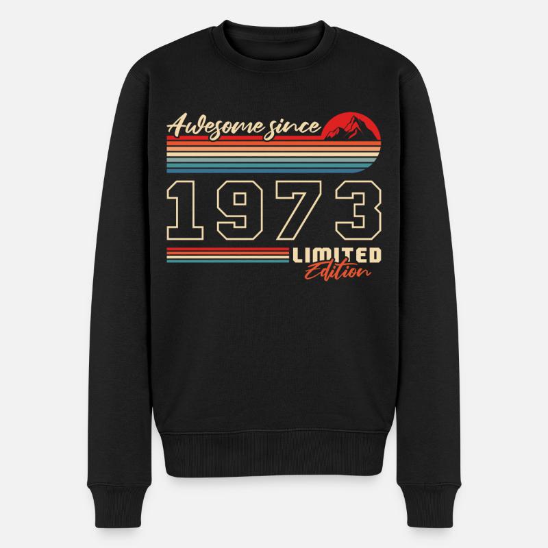 Geboren 1973 Jahrgang Geburtstag Geschenk - Männer Premium Bio Pullover - Schwarz