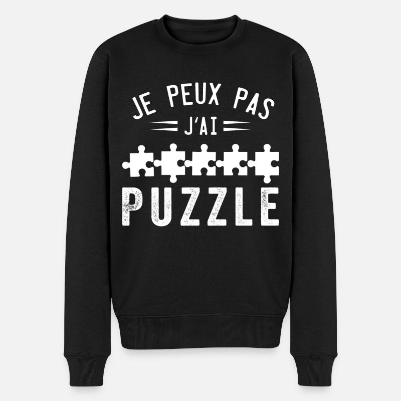 Ich kann kein Puzzle haben| Rätsel - Männer Premium Bio Pullover - Schwarz