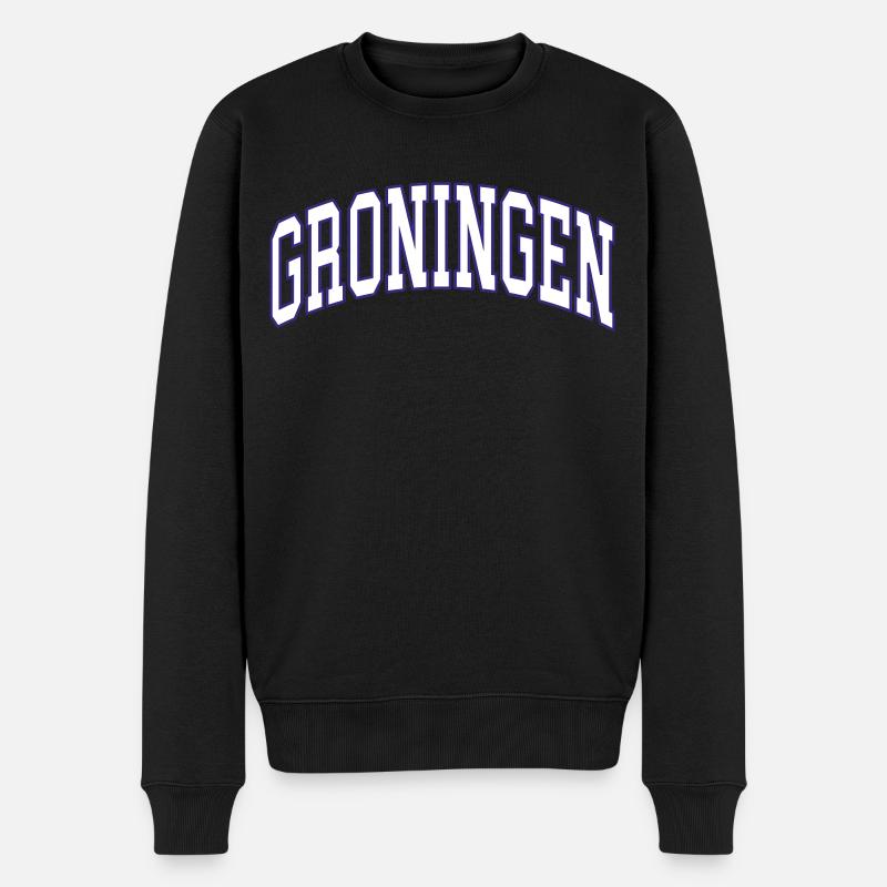 Groningen - Männer Premium Bio Pullover - Schwarz