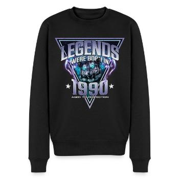 Legends were born in 1990 - Men's Premium Organic Jumper - black - Front - Nico (187cm)