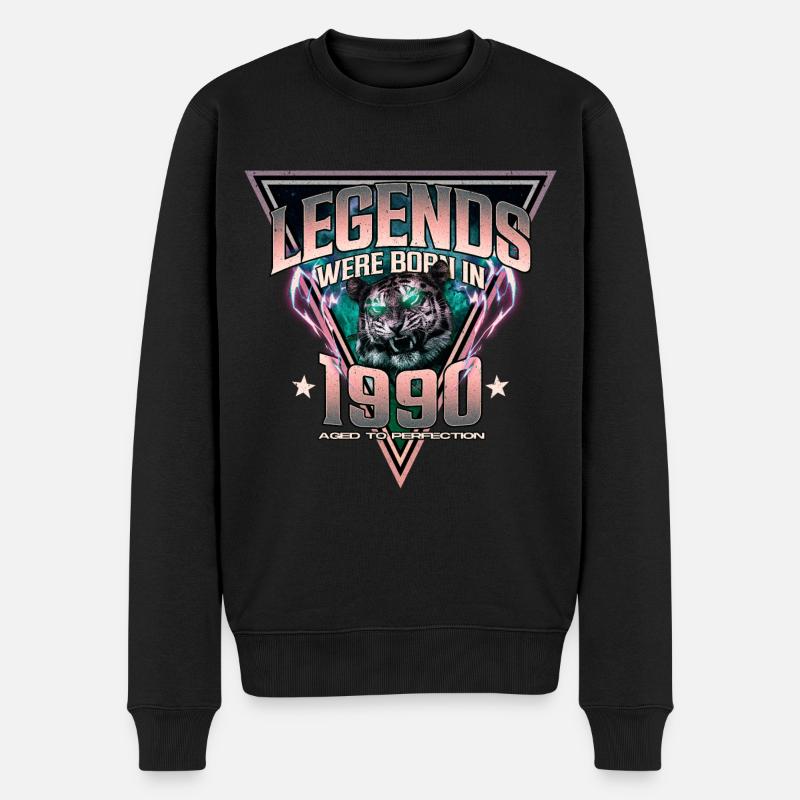 Legenden wurden 1990 geboren - Männer Premium Bio Pullover - Schwarz