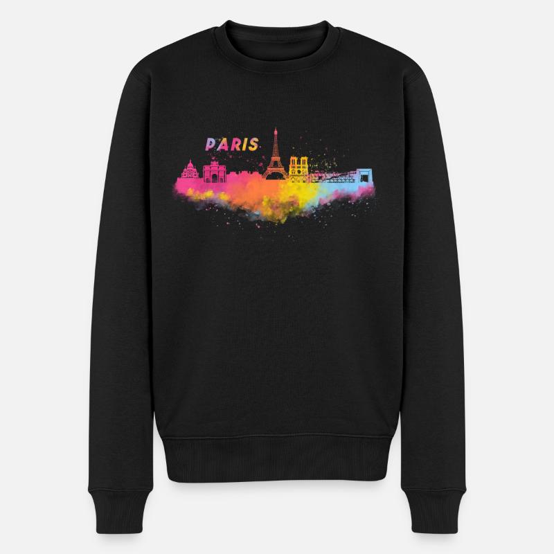 Skyline Paris in Frankreich - Männer Premium Bio Pullover - Schwarz