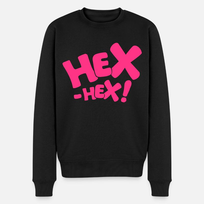 Bib Blocksberg HEX-HEX Typographie Schriftzug pink - Männer Premium Bio Pullover - Schwarz