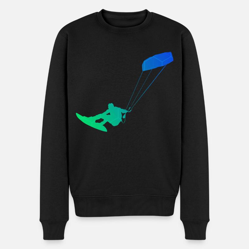 Kitesurfen Kiten Kitesurfer Kitesurf Herren - Männer Premium Bio Pullover - Schwarz