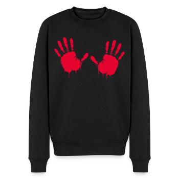 Hands, imprint with fresh paint - Men's Premium Organic Jumper - black - Front - Nico (187cm)