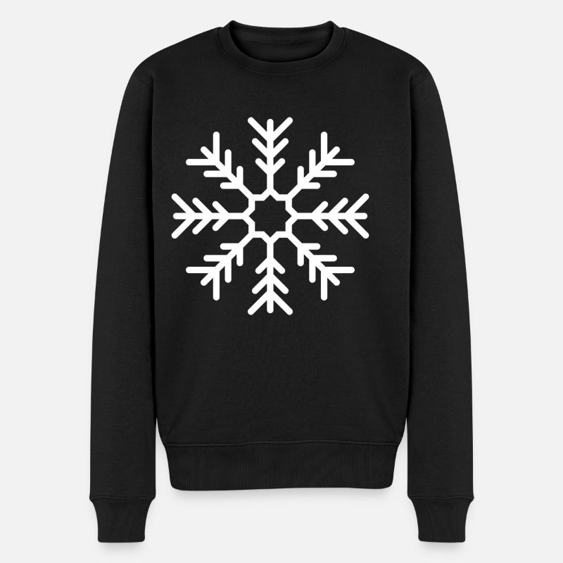 Schneeflocke - Männer Premium Bio Pullover - Schwarz